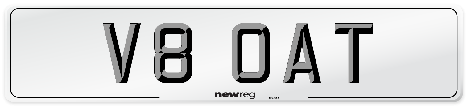V8 OAT Number Plate from New Reg